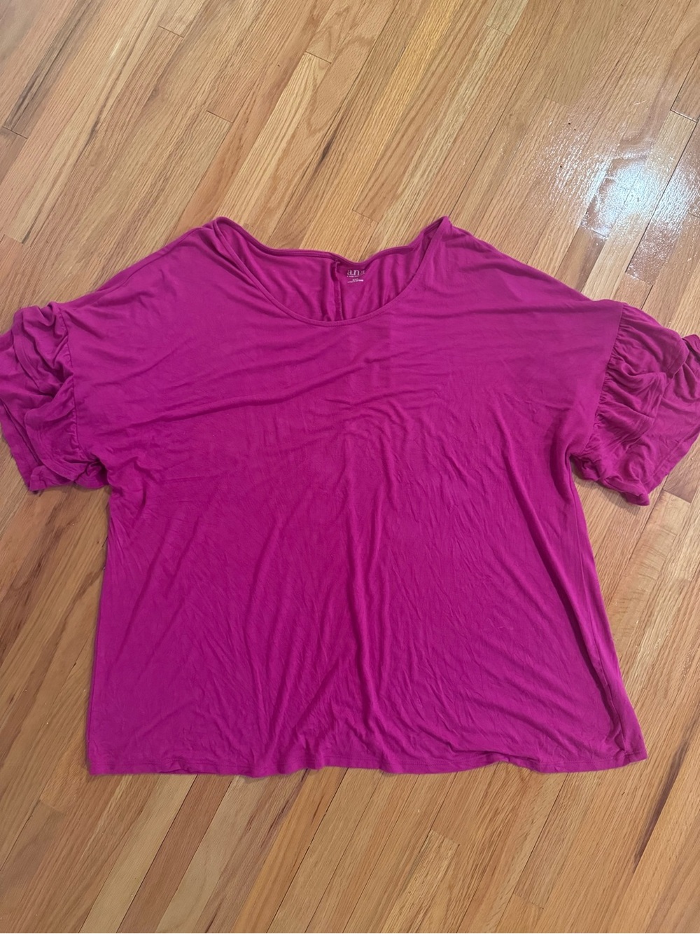 a.n.a Women'Short Sleeve Ruffle-Sleeve Tee XXL